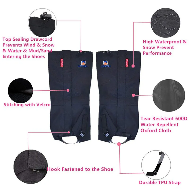 Outdoor Leg Gaiters Storage bag Boot Protection Shoes Cover Skiing Trekking Backpacking Hiking Mountain climbing
Outdoor Leg Gaiters Storage bag Boot Protection Shoes Cover Skiing Trekking Backpacking Hiking Mountain climbing