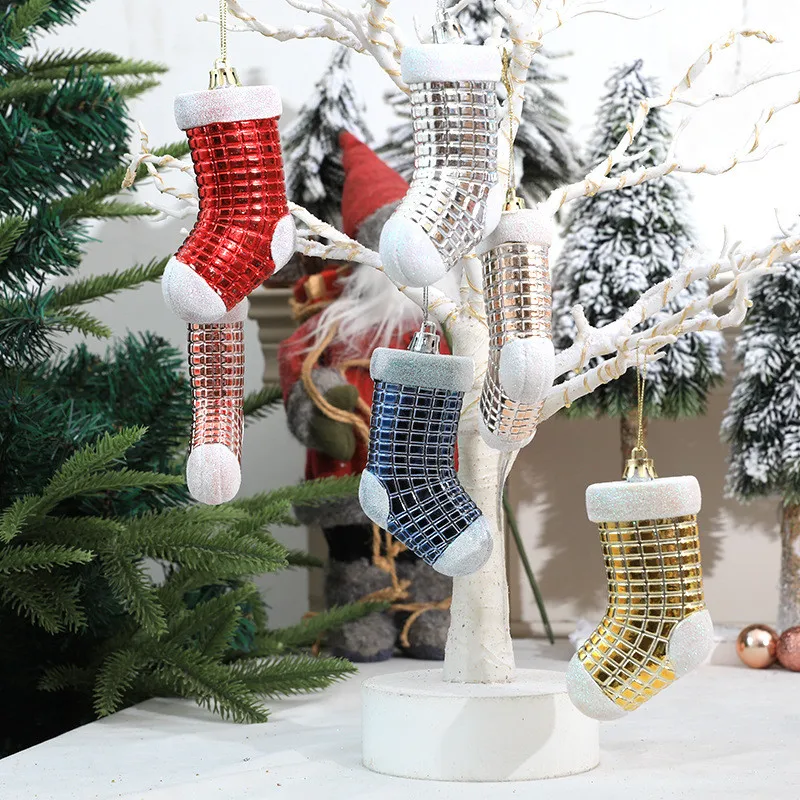 4 шт./корт. Пластиковые Окрашенные рождественские носки, украшение для елки, подвеска, украшение для дома, новый год 2023 
4 шт./корт. Пластиковые Окрашенные рождественские носки, украшение для елки, подвеска, украшение для дома, новый год 2023