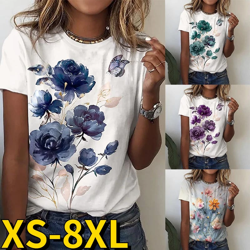 Oversized Summer Tops Women Short Sleeve 3D Flower Print T-Shirt Streetwear Loose Casual Female Tee Tops Size Female Pullover
Oversized Summer Tops Women Short Sleeve 3D Flower Print T-Shirt Streetwear Loose Casual Female Tee Tops Size Female Pullover