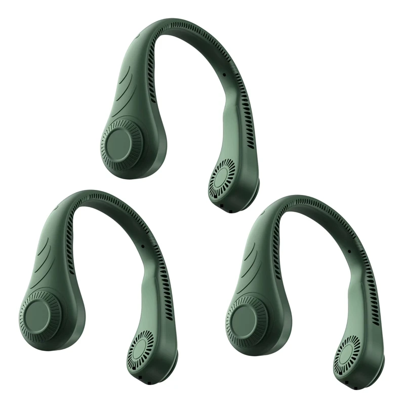 3X Leafless Hanging Neck Fan,360 Degree Lazy Neckband Fan 78 Surround Air Outlets USB 4000Mah Rechargeable,Green 
3X Leafless Hanging Neck Fan,360 Degree Lazy Neckband Fan 78 Surround Air Outlets USB 4000Mah Rechargeable,Green