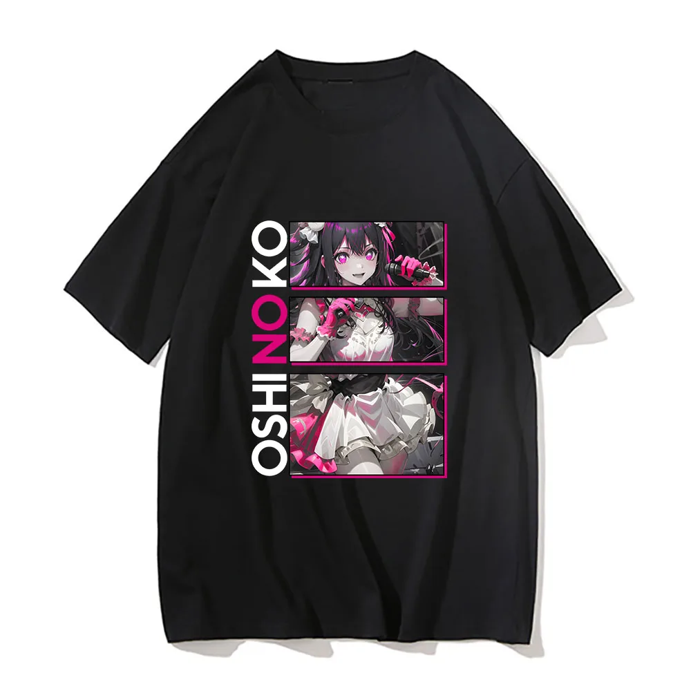 

Ai Hoshino Oshi No Ko T-shirts Men 100% Cotton Tshirts Four Seasons Idol Singing T Shirts Short Sleeve Kawaii/Cute Manga Graphic