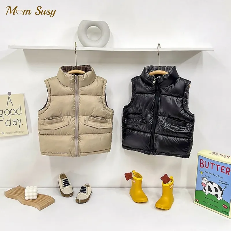 Fashion Baby Boy Girl Winter Vest Cotton Padded Child Waistcoat Solid Color Zipper Outwear Warm Thick Baby Clothes 3-12Y
Fashion Baby Boy Girl Winter Vest Cotton Padded Child Waistcoat Solid Color Zipper Outwear Warm Thick Baby Clothes 3-12Y