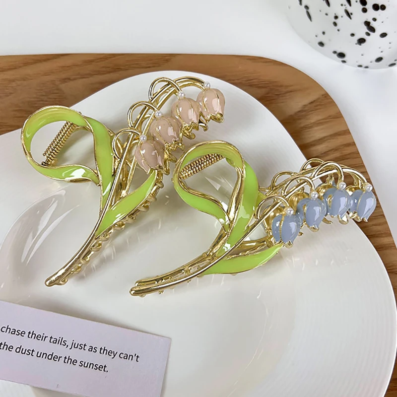 Alloy Pink Blue Lily Valley Flower Hair Clip Girl Large Shark Clip Japanese Hair Accessories for Women Cute/Romantic Hairwear
Alloy Pink Blue Lily Valley Flower Hair Clip Girl Large Shark Clip Japanese Hair Accessories for Women Cute/Romantic Hairwear