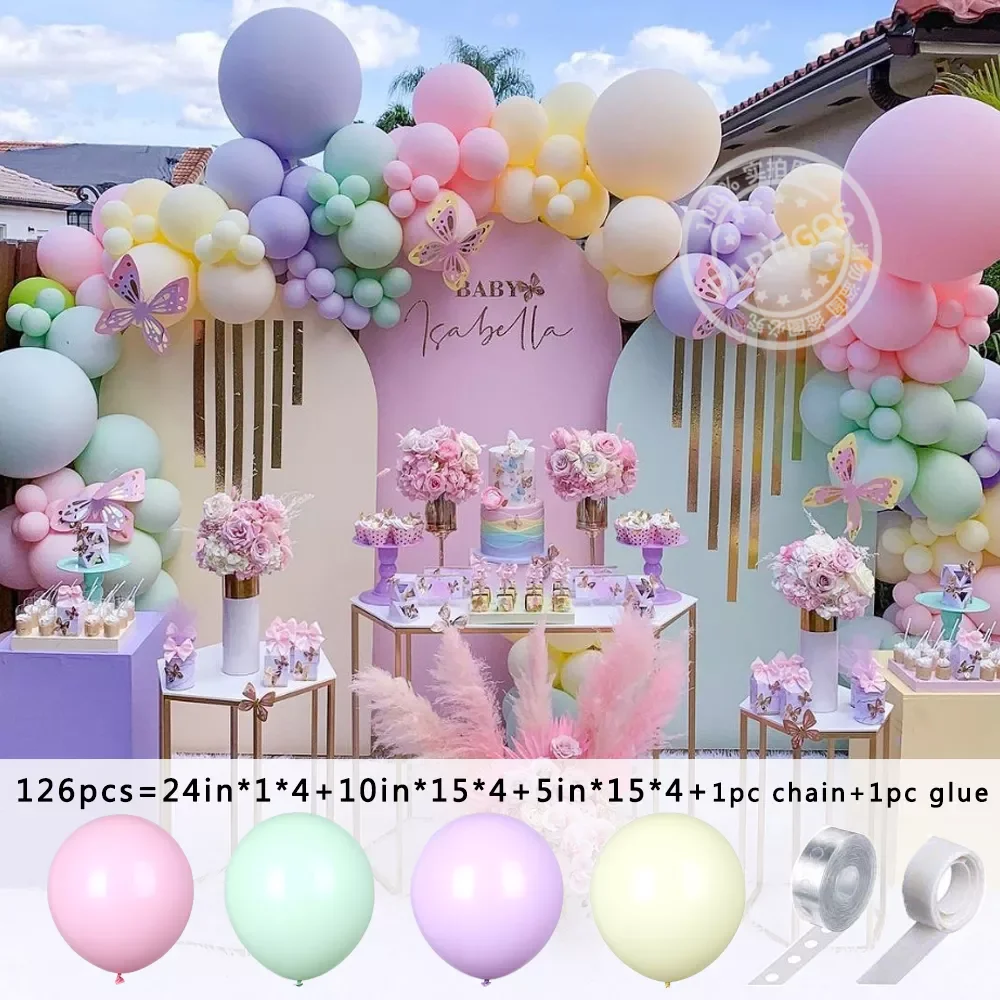 126/182pcs Multicolor Macaron Pastel Balloon Garland Rainbow Latex Balloons Air Globos Birthday Party Wedding Baby Shower Decor
126/182pcs Multicolor Macaron Pastel Balloon Garland Rainbow Latex Balloons Air Globos Birthday Party Wedding Baby Shower Decor