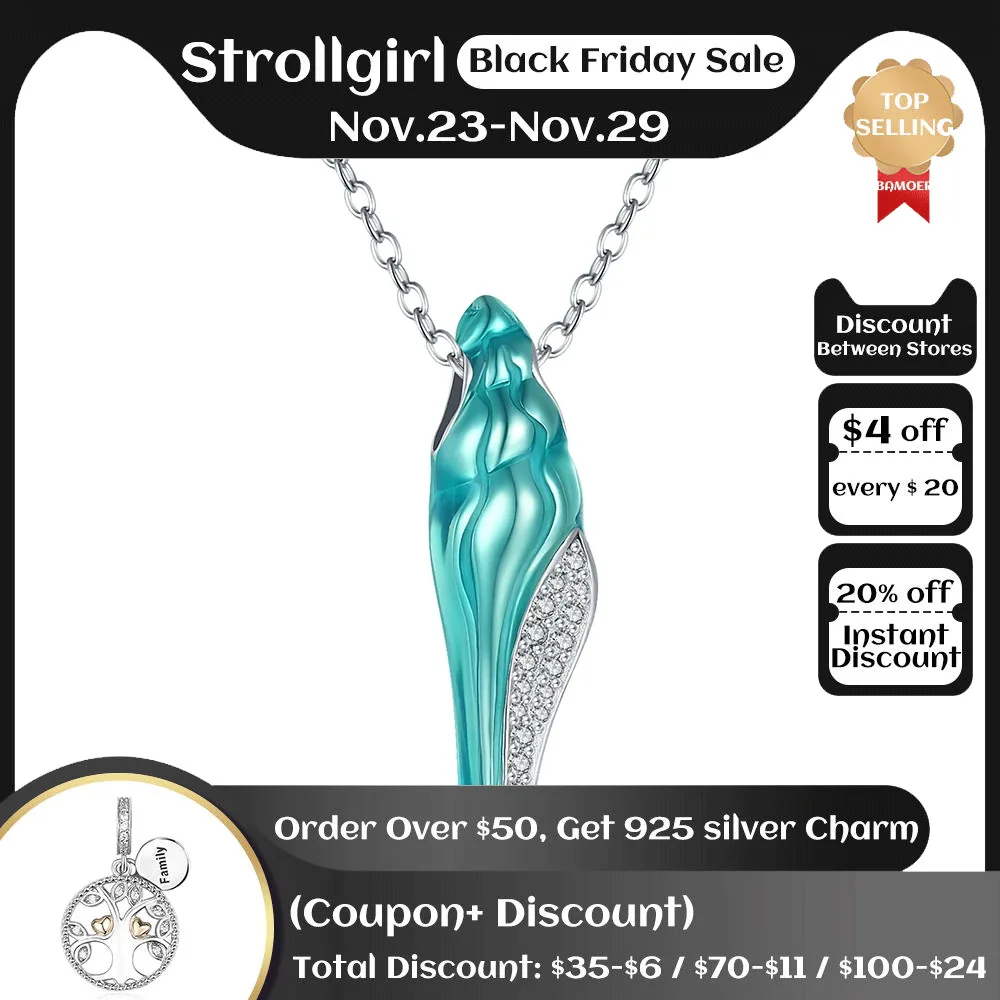 

925 Sterling Silver Conch Seashell Pendant Necklace Enamel Green Ocean Nautical Beach Mermaid Jewelry Gifts For Women Girlfriend