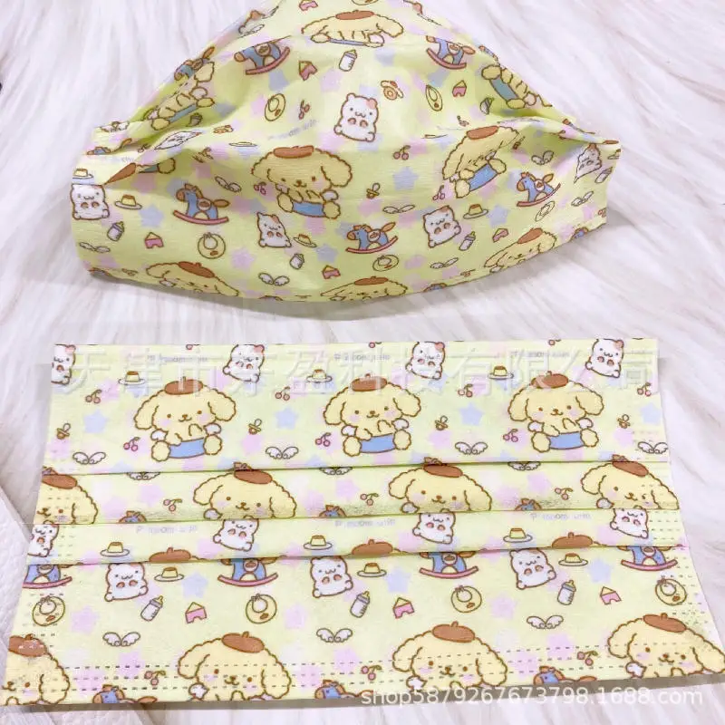 50Pcs Pom Pom Purin Color Print Anime Cartoon Mask Disposable Protective Three Layers Face Mask Dust Mask Boy Girl Gift No Box
50Pcs Pom Pom Purin Color Print Anime Cartoon Mask Disposable Protective Three Layers Face Mask Dust Mask Boy Girl Gift No Box