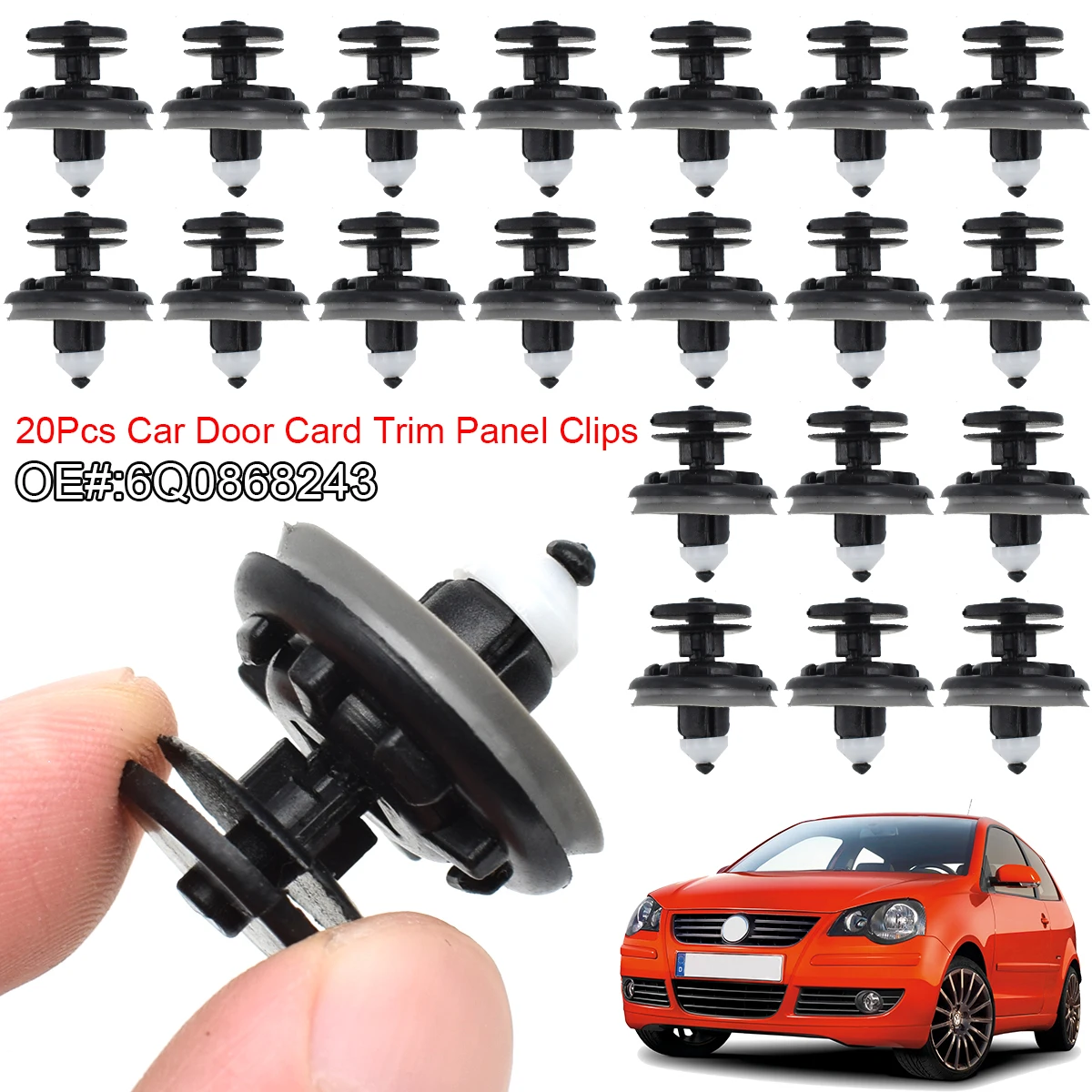 20 шт., зажимы для обшивки карт дверной панели автомобиля, заклепки для VW Touran Tiguan Golf Passat Polo Jetta Caddy Audi TT A4, крепеж 6Q 0868243
20 шт., зажимы для обшивки карт дверной панели автомобиля, заклепки для VW Touran Tiguan Golf Passat Polo Jetta Caddy Audi TT A4, крепеж 6Q 0868243