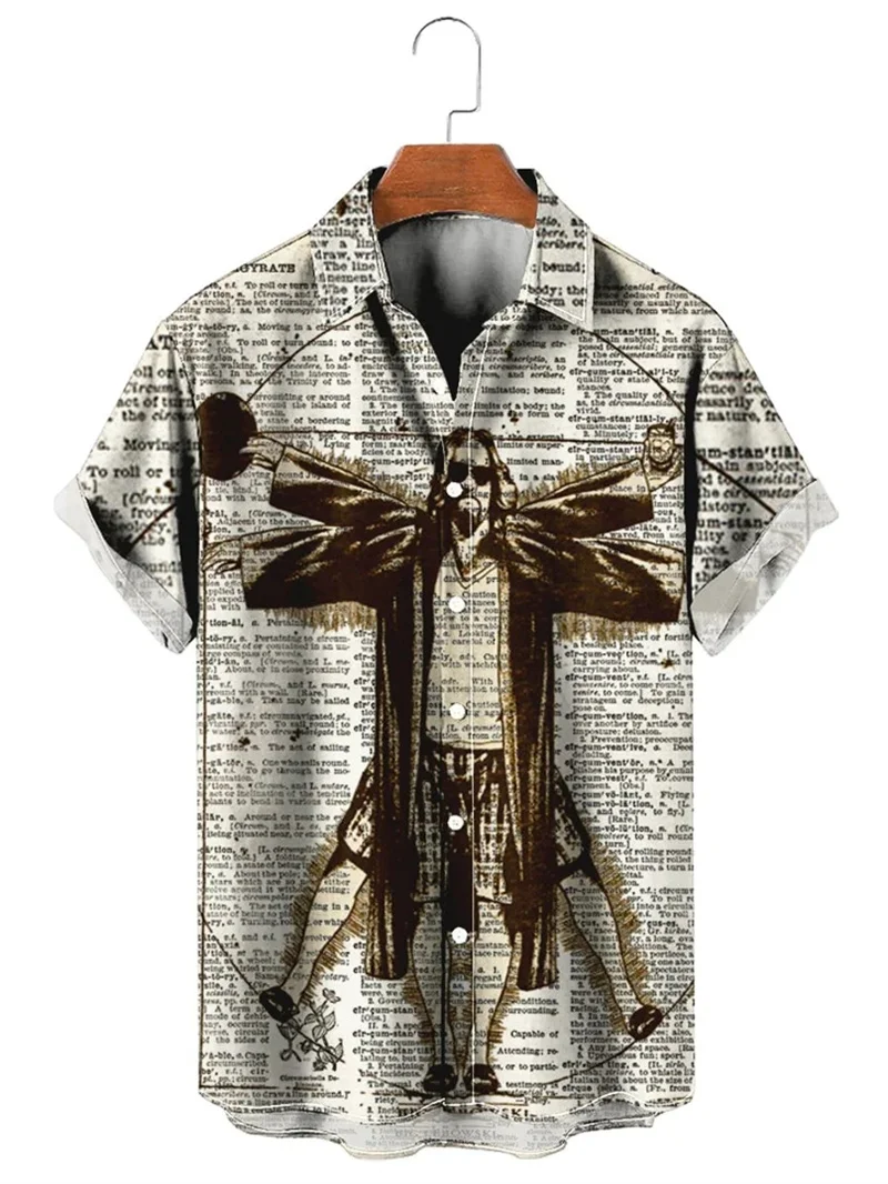 Funny Newsprint Hawaiian Shirts Summer 3D Printed Vacation Beach Shirts Casual Vintage Clothes Women Lapel Blouse Plain Shirt
Funny Newsprint Hawaiian Shirts Summer 3D Printed Vacation Beach Shirts Casual Vintage Clothes Women Lapel Blouse Plain Shirt