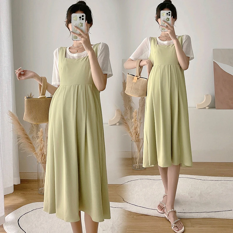 525# 2022 Summer Korean Fashion Maternity Dress with Tees Sets A Line Slim Loose Clothes for Pregnant Women Pregnancy Suits
525# 2022 Summer Korean Fashion Maternity Dress with Tees Sets A Line Slim Loose Clothes for Pregnant Women Pregnancy Suits