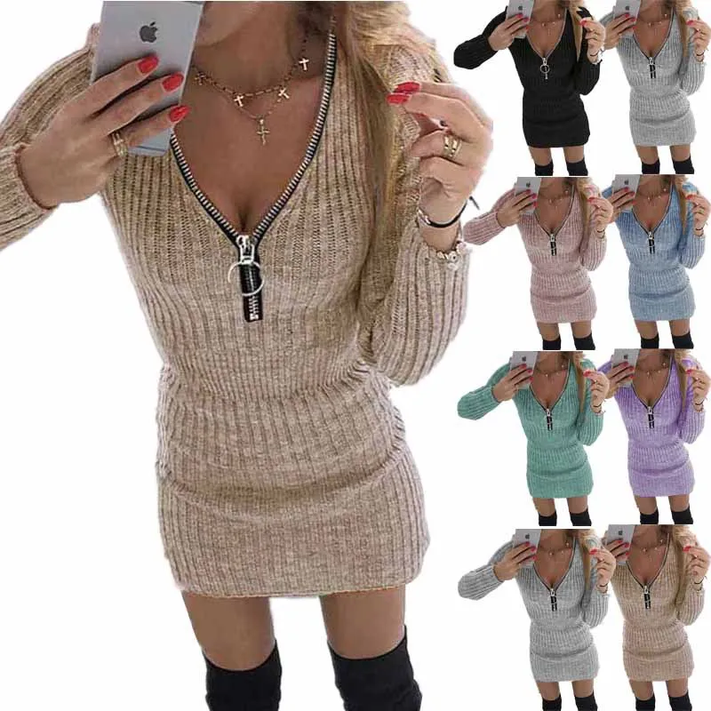 2023 Spring/Summer Women's Zipper Waist Closing Long Sleeve Knitted Hip Wrap Dress
2023 Spring/Summer Women's Zipper Waist Closing Long Sleeve Knitted Hip Wrap Dress
