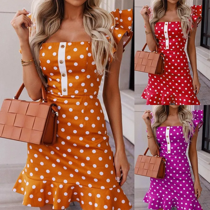 2023 Fashion Women's Temperament Elegant Tight Mini Dress, Fly Sleeve High Waist Slim Polka Dot Dress Women
2023 Fashion Women's Temperament Elegant Tight Mini Dress, Fly Sleeve High Waist Slim Polka Dot Dress Women