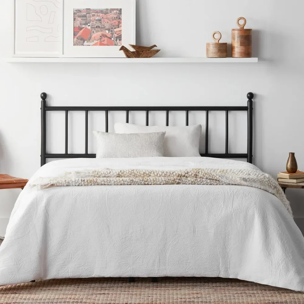 Steel upright metal headboard, sturdy structure with stability, black, large headboard
Steel upright metal headboard, sturdy structure with stability, black, large headboard