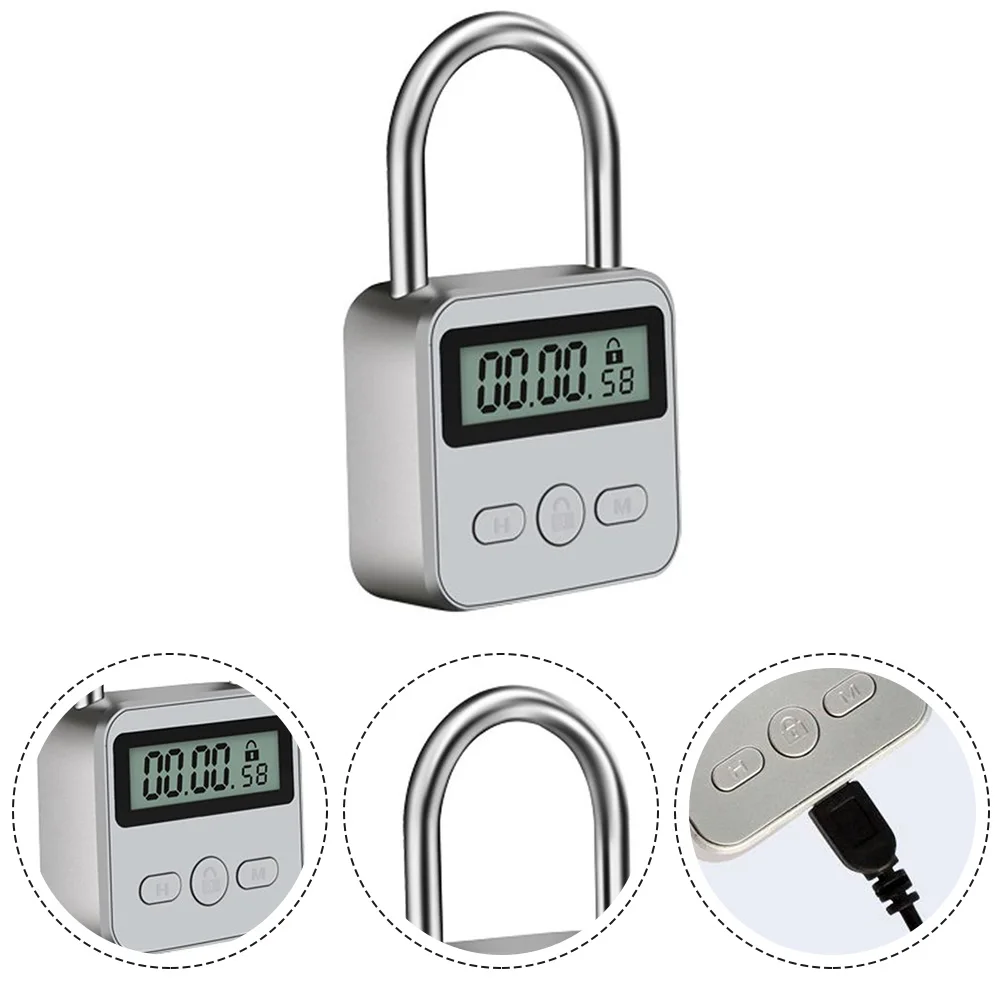 Smart Lock Metal Timing Lock Electronic Lock Timer Padlock Luggage Padlock Rechargeable LCD Display Electronic Time
Smart Lock Metal Timing Lock Electronic Lock Timer Padlock Luggage Padlock Rechargeable LCD Display Electronic Time