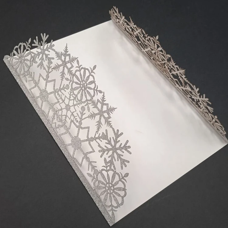 Glitter Silver Luxury Gate Fold Laser Cut Wedding Invitation Snowflakes
Glitter Silver Luxury Gate Fold Laser Cut Wedding Invitation Snowflakes