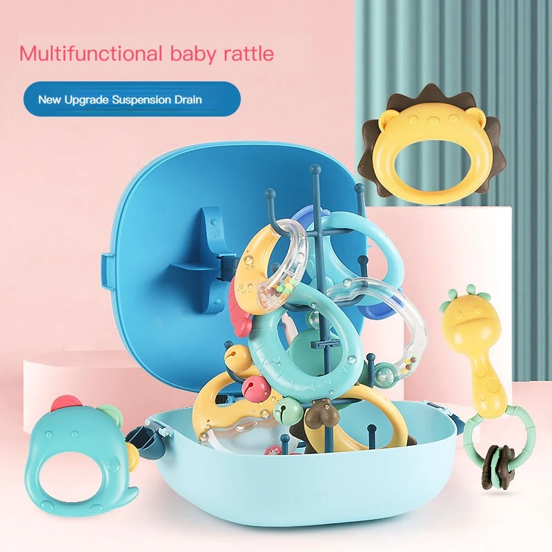 Baby gum Rattle Toy Set newborn baby chewable band storage box grasping handshake rattle series
Baby gum Rattle Toy Set newborn baby chewable band storage box grasping handshake rattle series
