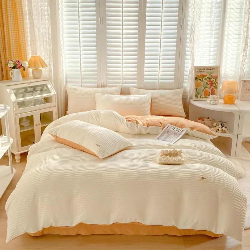 Basic Queen Duvet Set Flat Sheet Seersucker Comforter Sets Down Alternative Bedding Comforter Sets Pillowcase for All Season
Basic Queen Duvet Set Flat Sheet Seersucker Comforter Sets Down Alternative Bedding Comforter Sets Pillowcase for All Season