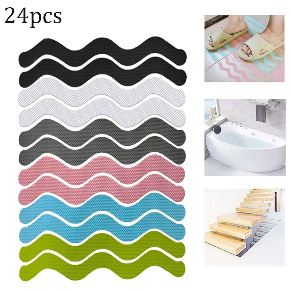 24Pcs S Wave-shaped Anti Slip Safety Strip Bathroom Foot Mat Non Slip Rug Tape Shower Pad Stickers For Bathtub Stairs Floor Home
24Pcs S Wave-shaped Anti Slip Safety Strip Bathroom Foot Mat Non Slip Rug Tape Shower Pad Stickers For Bathtub Stairs Floor Home