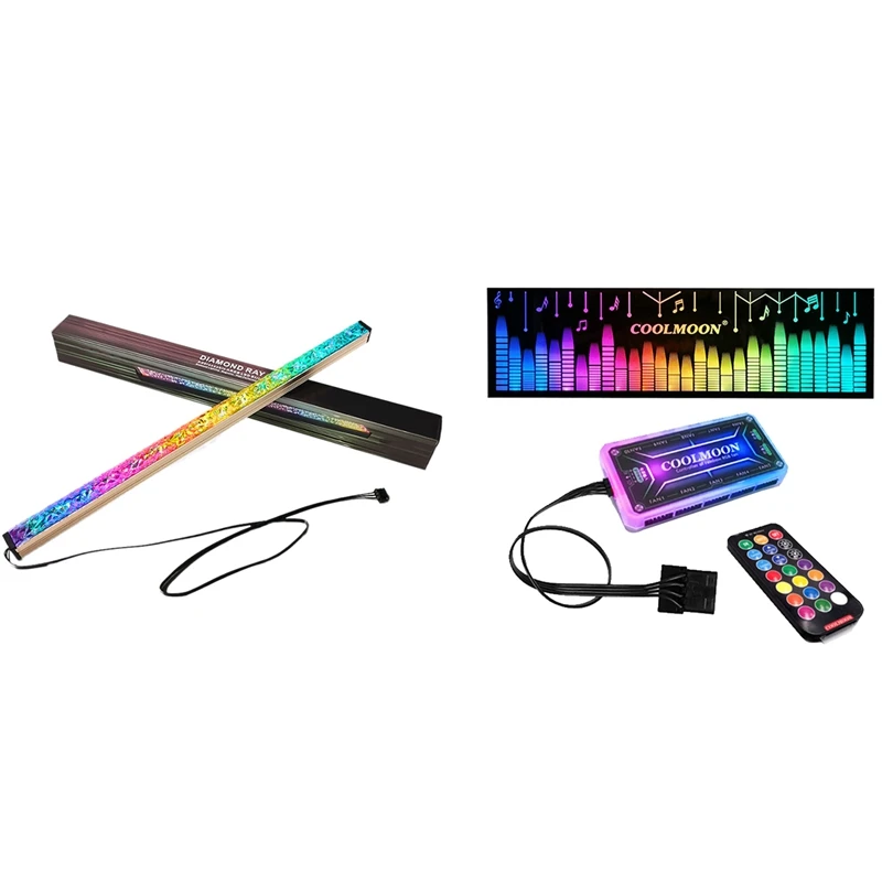 COOLMOON Computer 5V/4PIN Aluminum RGB Color Light Strip Light With COOLMOON Chassis Light Board RGB Light Board
COOLMOON Computer 5V/4PIN Aluminum RGB Color Light Strip Light With COOLMOON Chassis Light Board RGB Light Board