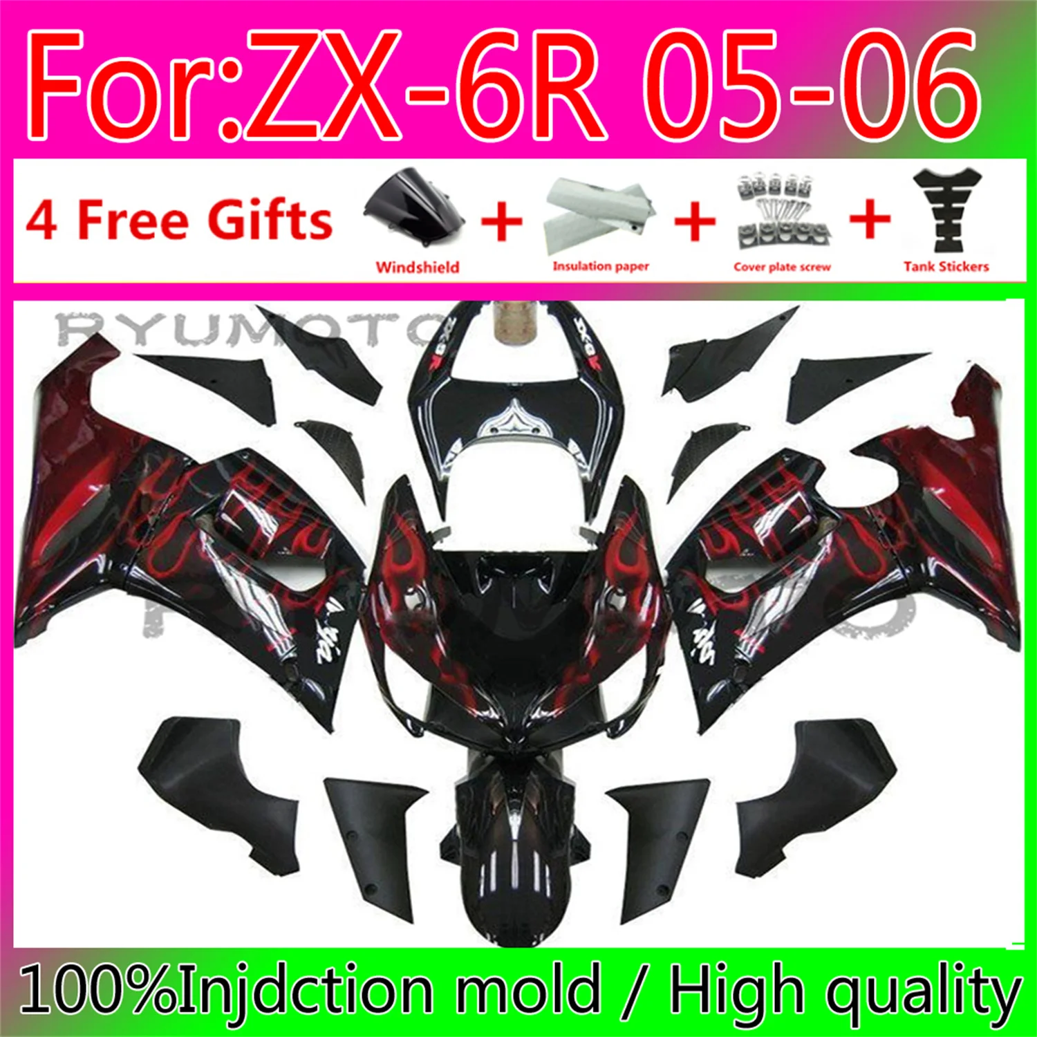 Новый комплект обтекателей для мотоцикла ABS для Kawasaki Ninja ZX-6R 05 06 zx6r 05-06 обтекатель
Новый комплект обтекателей для мотоцикла ABS для Kawasaki Ninja ZX-6R 05 06 zx6r 05-06 обтекатель