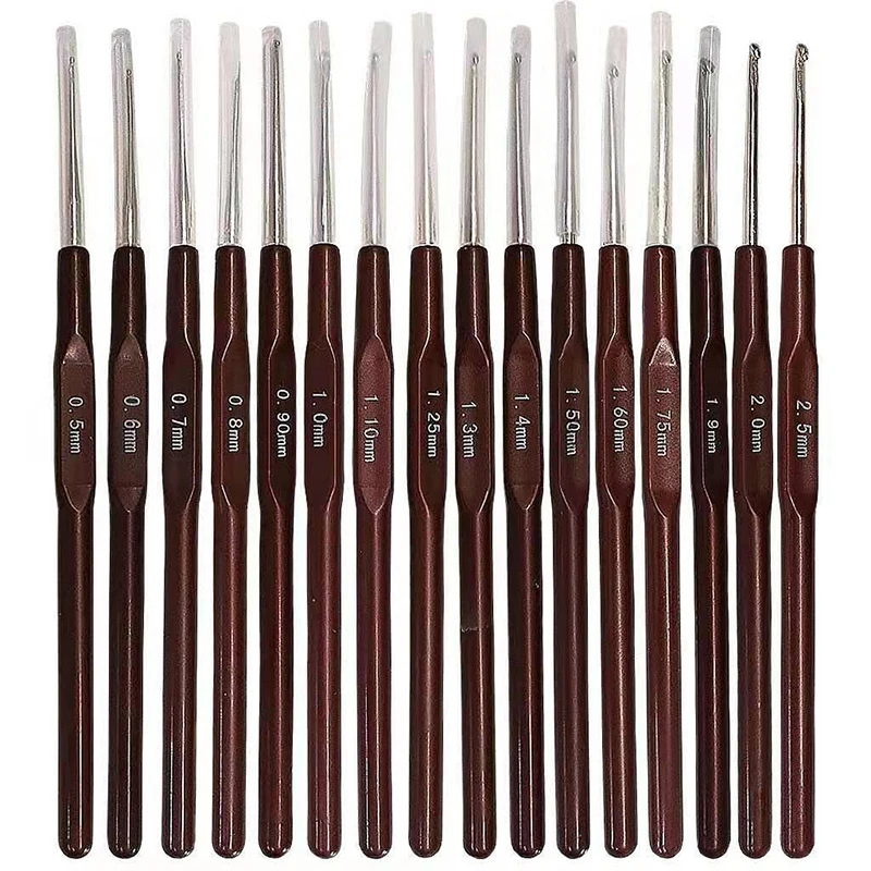 16pcs Plastic Handle Crochet Hooks Aluminum Knit Weave Needles Handmade Craft Yarn Knitting Sweater Scarf Sewing Tools 0.5-2.5mm
16pcs Plastic Handle Crochet Hooks Aluminum Knit Weave Needles Handmade Craft Yarn Knitting Sweater Scarf Sewing Tools 0.5-2.5mm