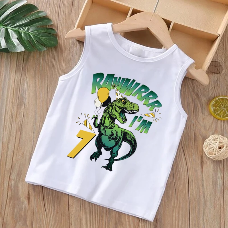 DERMSPE Summer New Fashion Vest Cartoon Birthday 3Y 4Y 5Y Dinasour Graphic Printed Kids Tops Boy Girl Clothes Kids Casual Vest
DERMSPE Summer New Fashion Vest Cartoon Birthday 3Y 4Y 5Y Dinasour Graphic Printed Kids Tops Boy Girl Clothes Kids Casual Vest