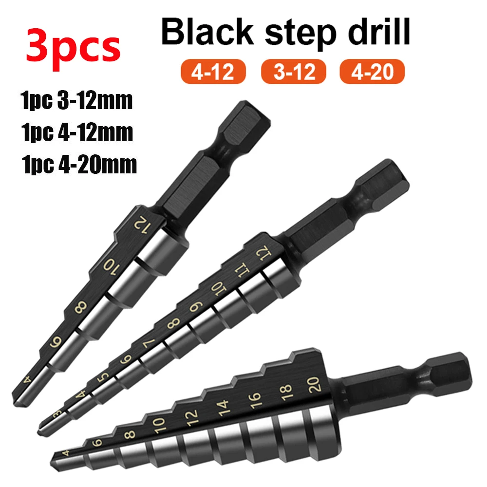 Tao Hua Yuan 3-12 4-12 4-20 Straight Groove Step Drill Bit HSS Titanium Coated Hole Cutter Metal Wood Core Drilling Tools Set 
Tao Hua Yuan 3-12 4-12 4-20 Straight Groove Step Drill Bit HSS Titanium Coated Hole Cutter Metal Wood Core Drilling Tools Set