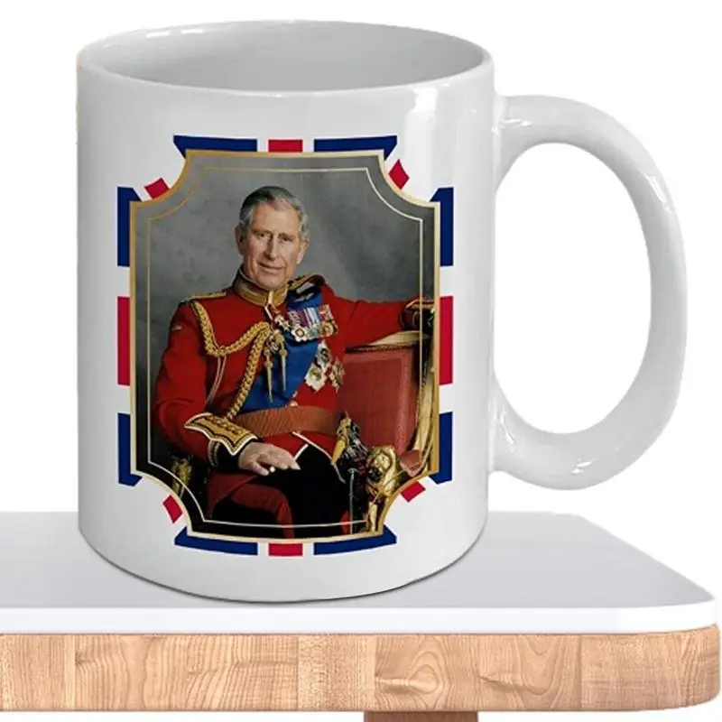 King Charles III Mug British Coffee Mugs 11 Oz Modern Coffee Cups Ceramic Brightly Coloured Double-Sided Print Modern Home Decor
King Charles III Mug British Coffee Mugs 11 Oz Modern Coffee Cups Ceramic Brightly Coloured Double-Sided Print Modern Home Decor