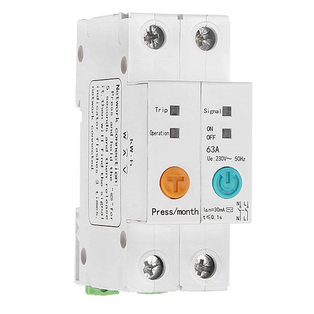 Single Phase Din Rail WIFI Smart Energy Meter Leakage Protection Remote Read KWh Meter Wattmeter Voice Control
Single Phase Din Rail WIFI Smart Energy Meter Leakage Protection Remote Read KWh Meter Wattmeter Voice Control