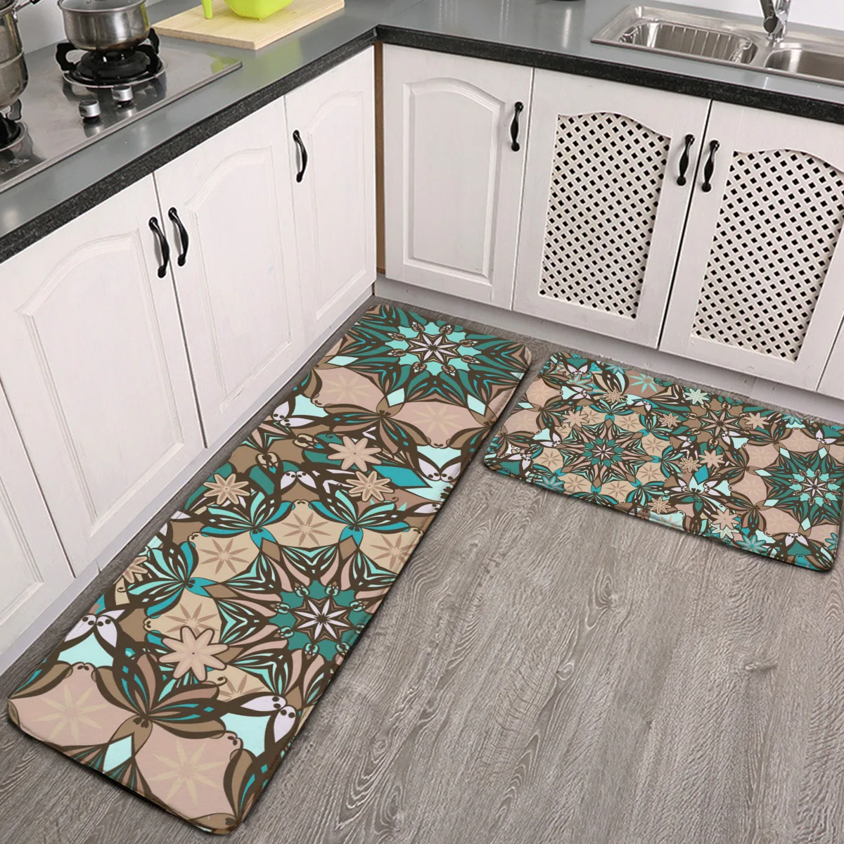 2 Pieces Non-Slip Kitchen Rugs Teal Blue Brown Mandala Cushioned Anti Fatigue Kitchen Mats Durable Non-Skid Backing Mat for Door
2 Pieces Non-Slip Kitchen Rugs Teal Blue Brown Mandala Cushioned Anti Fatigue Kitchen Mats Durable Non-Skid Backing Mat for Door