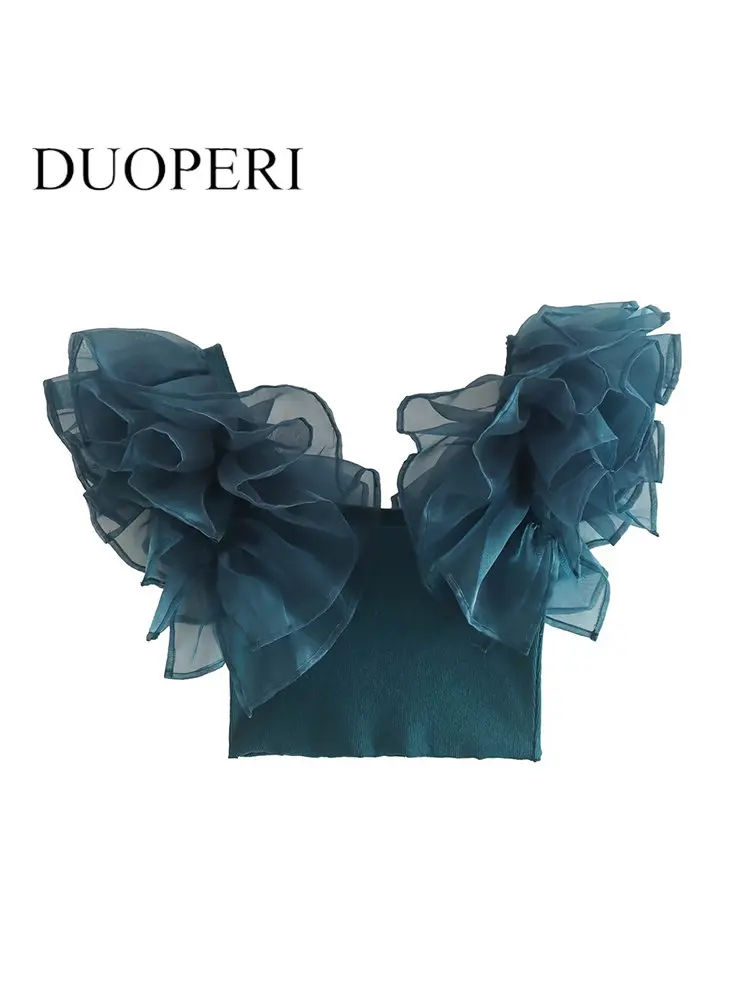 DUOPERI Women Fashion Solid Hard Yarn Patchwork Knitted Tank Tops Vintage Square Collar Female Chic Lady Crop Top
DUOPERI Women Fashion Solid Hard Yarn Patchwork Knitted Tank Tops Vintage Square Collar Female Chic Lady Crop Top