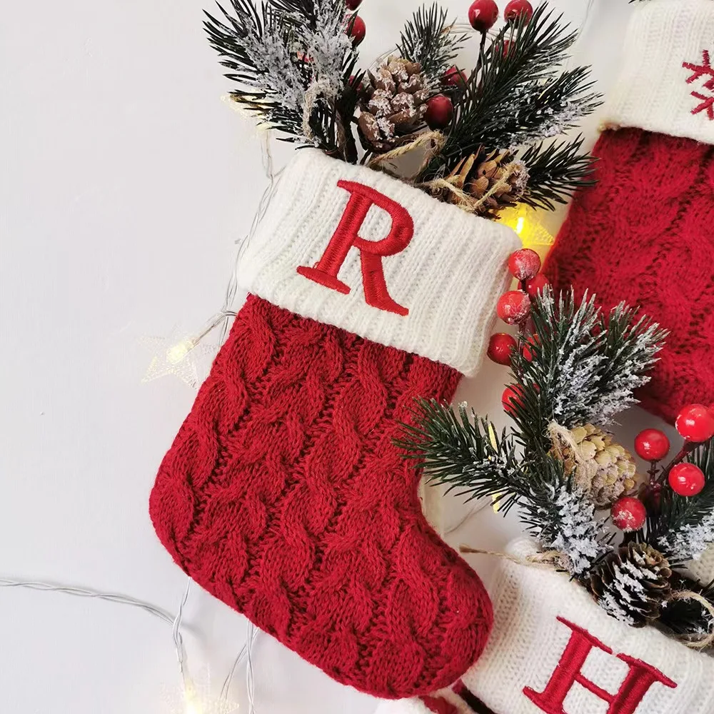 Christmas Socks 24 Letters Red Snowflake Word Christmas Knitted Stockings Christmas Tree Pendant Decoration Home Christmas Gift. 
Christmas Socks 24 Letters Red Snowflake Word Christmas Knitted Stockings Christmas Tree Pendant Decoration Home Christmas Gift.