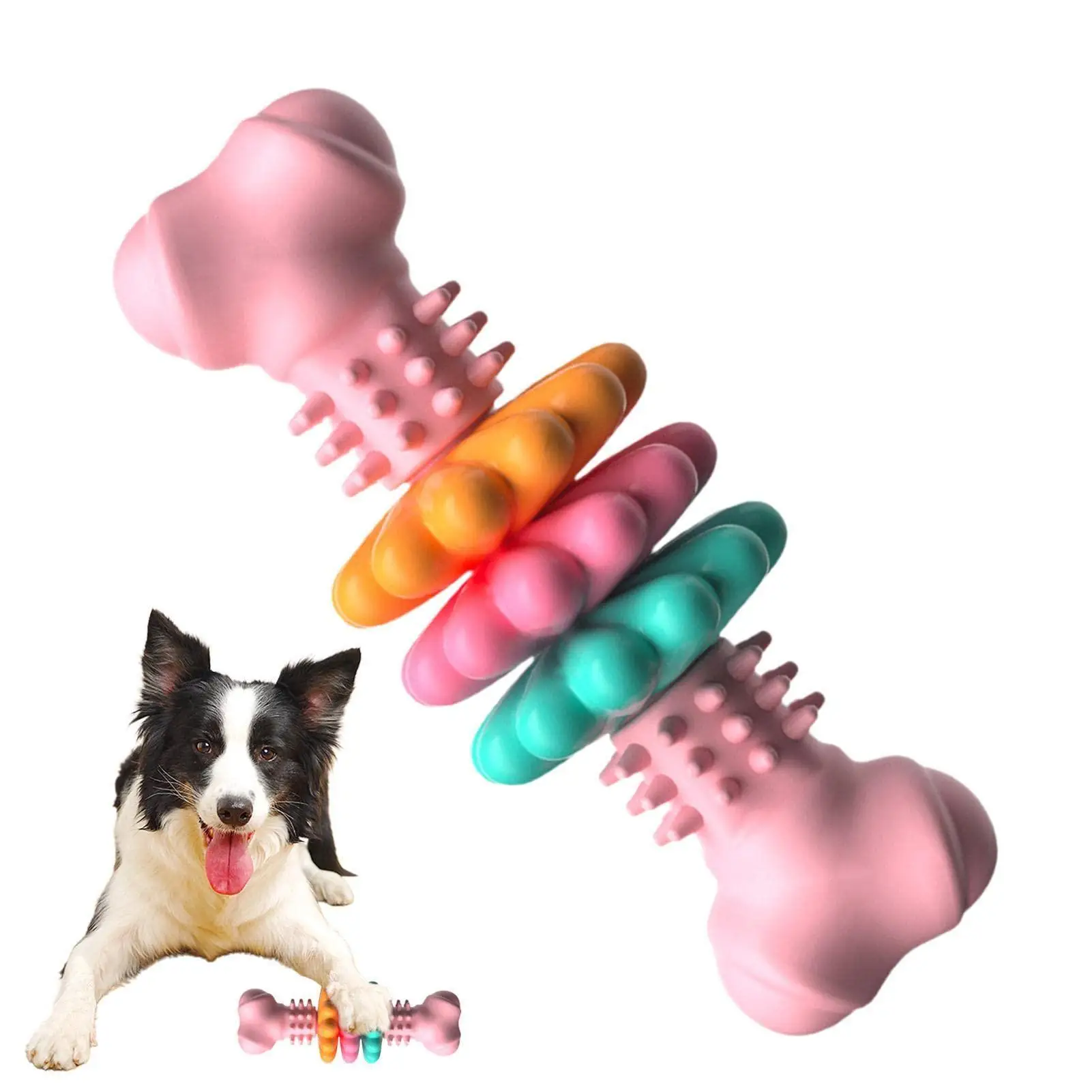 

Dog Chew Toy Dog Bone Type Dogs Teeth Cleaning Toys Indestructible TPR Bone Chewing Bite Resistant Teething Toys Pet Products