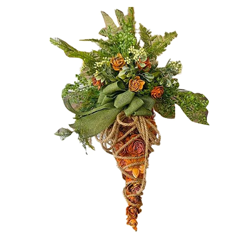 Easter Bunny Carrot Shape Wreath With Burlap Bow Simulation Carrot Hanging Wreath,For Home Festival Decor,Easter Gift
Easter Bunny Carrot Shape Wreath With Burlap Bow Simulation Carrot Hanging Wreath,For Home Festival Decor,Easter Gift
