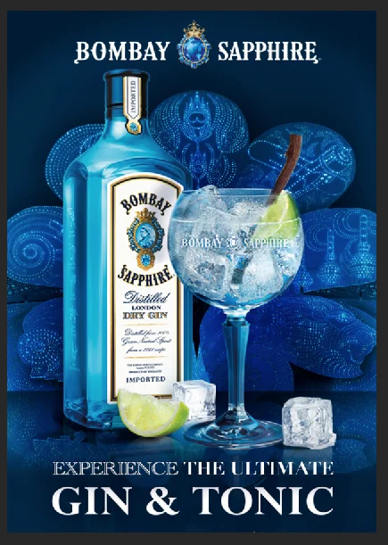 

Bombay Sapphire Gin Metal Sign Pub Shed Garage Plaque Bar Man Cave Garage Home wall decor