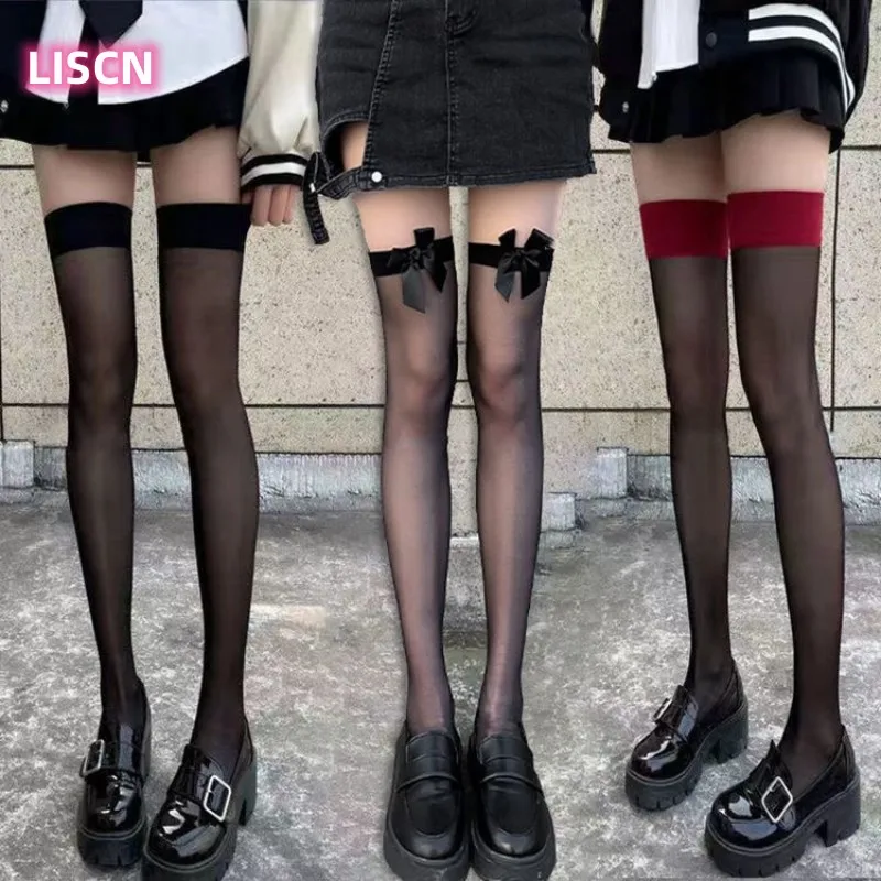 LISCNSummer thin knee length transparent black silk bow long thighs jk high thighs trendy sexy white socks children
LISCNSummer thin knee length transparent black silk bow long thighs jk high thighs trendy sexy white socks children
