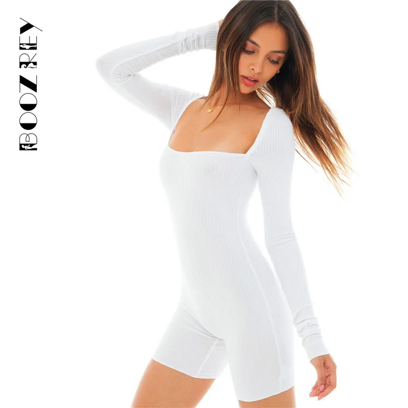 BoozRey Ribbed Square Collar Sexy Rompers Womens Jumpsuit Black Long Sleeve Skinny Playsuit Fall Lucky Label Jumpsuits Short
BoozRey Ribbed Square Collar Sexy Rompers Womens Jumpsuit Black Long Sleeve Skinny Playsuit Fall Lucky Label Jumpsuits Short