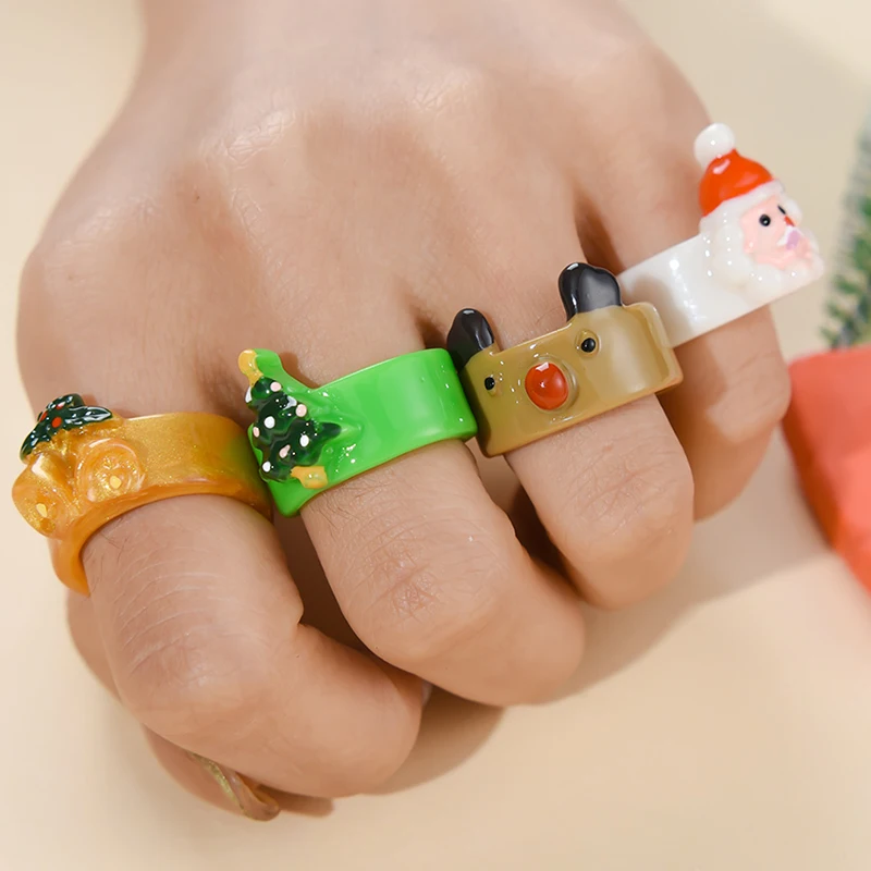 Mary Christmas Resin Rings Cute Cartoon New Trendy Santa Claus Xmas Tree Elk Finger Ring for Women Men Party Kids Gifts Jewelry
Mary Christmas Resin Rings Cute Cartoon New Trendy Santa Claus Xmas Tree Elk Finger Ring for Women Men Party Kids Gifts Jewelry