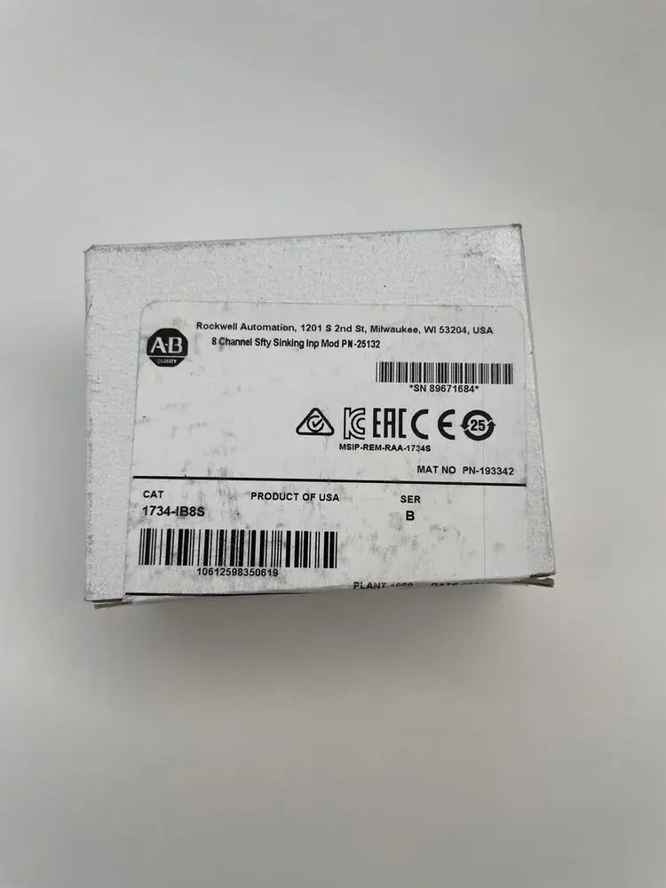 1734-IB8S Allen Bradley 1734IB8S SER B цифровой модуль ввода безопасности в коробке
1734-IB8S Allen Bradley 1734IB8S SER B цифровой модуль ввода безопасности в коробке
