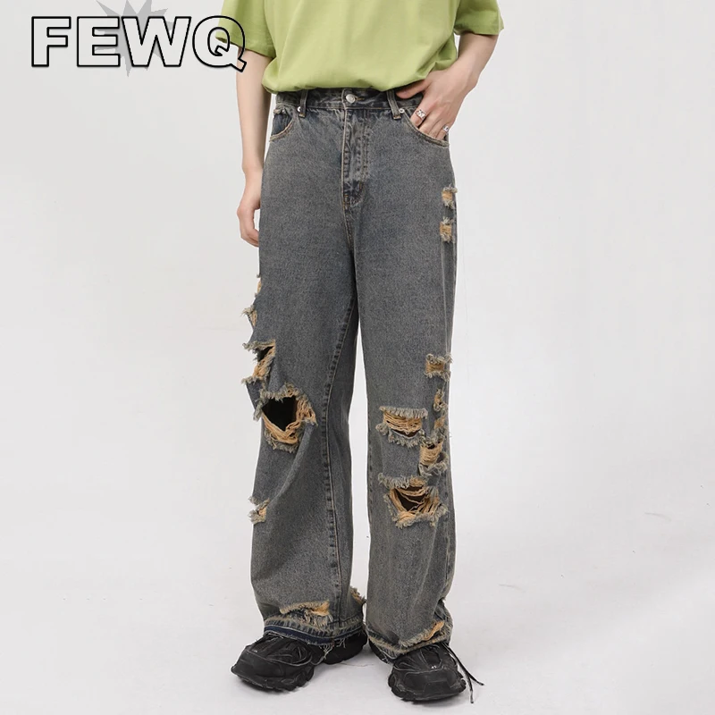 FEWQ Vintage Y2k Men's Ripped Jeans High Street Male Straight Denim Trousers Beggar Pants Casual 2023 Spring New Fashion 9A3171
FEWQ Vintage Y2k Men's Ripped Jeans High Street Male Straight Denim Trousers Beggar Pants Casual 2023 Spring New Fashion 9A3171