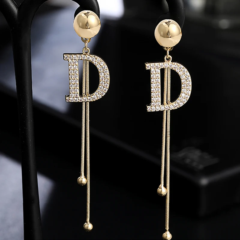 

2022 New Fashion Vintage Glossy Arc Bar Long Thread Tassel Drop Earrings for Women Gold Color Fashion Jewelry Hanging Pendientes