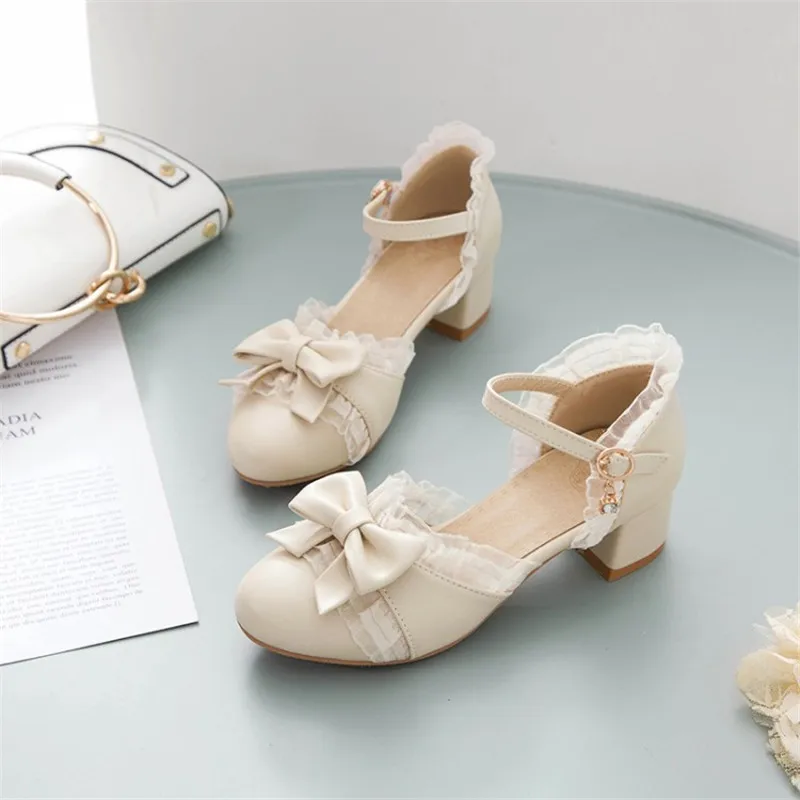 Summer Girls High Heels Sandals Ladies Bow Lace Princess Mary Jane Lolita Shoes Party High Heels Women Pumps Girls Size 28-43
Summer Girls High Heels Sandals Ladies Bow Lace Princess Mary Jane Lolita Shoes Party High Heels Women Pumps Girls Size 28-43