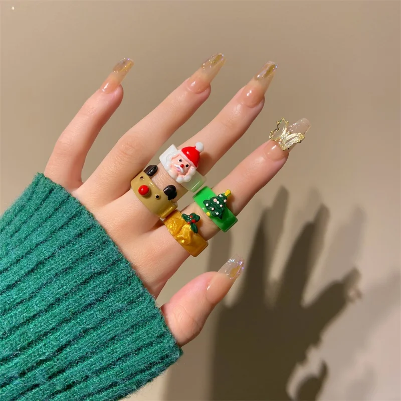 INS New Christmas Cartoon Resin Ring for Women Fashion Personality Santa Christmas Tree Elk Index Finger Ring Holiday Gift
INS New Christmas Cartoon Resin Ring for Women Fashion Personality Santa Christmas Tree Elk Index Finger Ring Holiday Gift