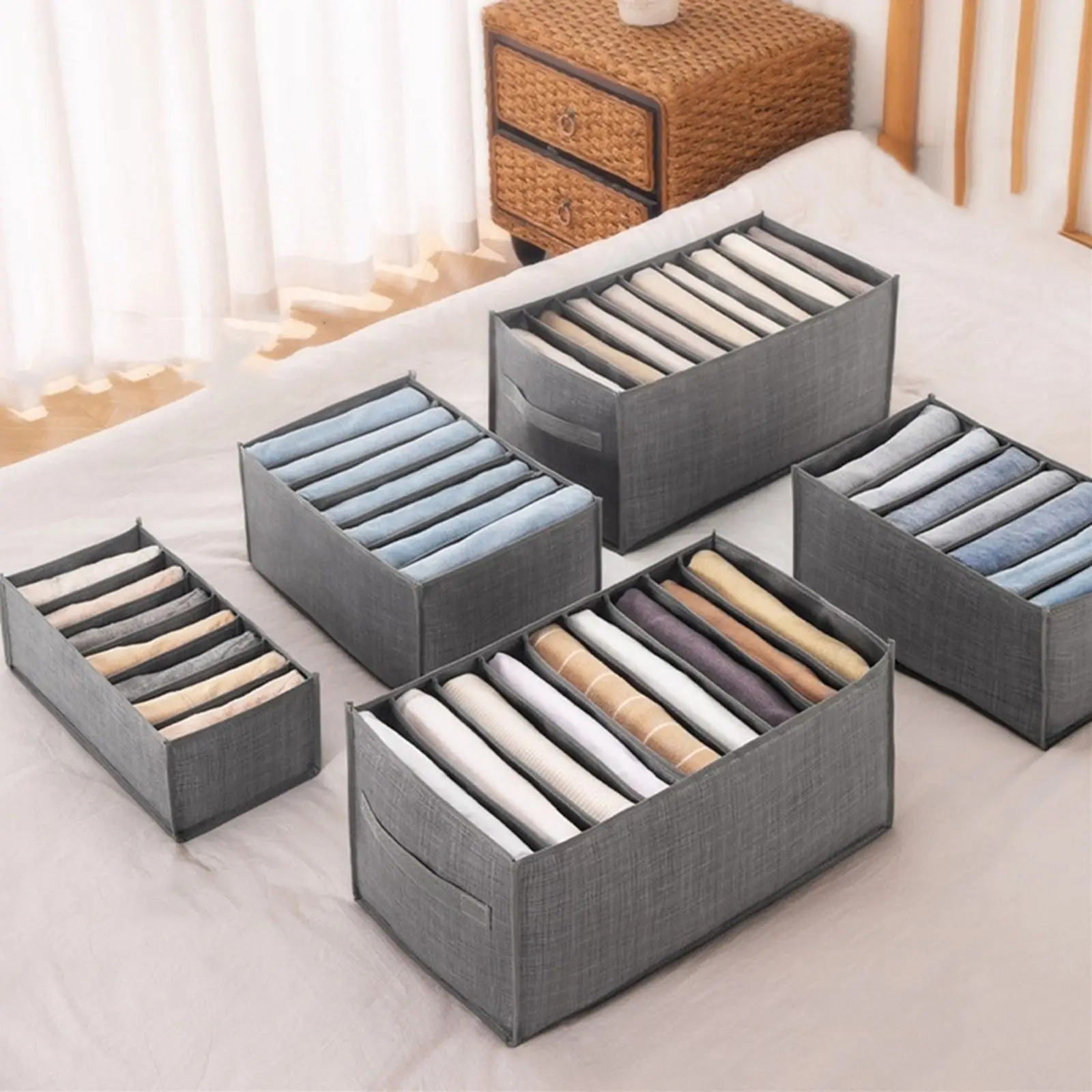Jeans Storage Box With Compartments Closet Organizer Bag Drawers Divider Foldable Underwear Bra Closet Wardrobe Organizer
Jeans Storage Box With Compartments Closet Organizer Bag Drawers Divider Foldable Underwear Bra Closet Wardrobe Organizer