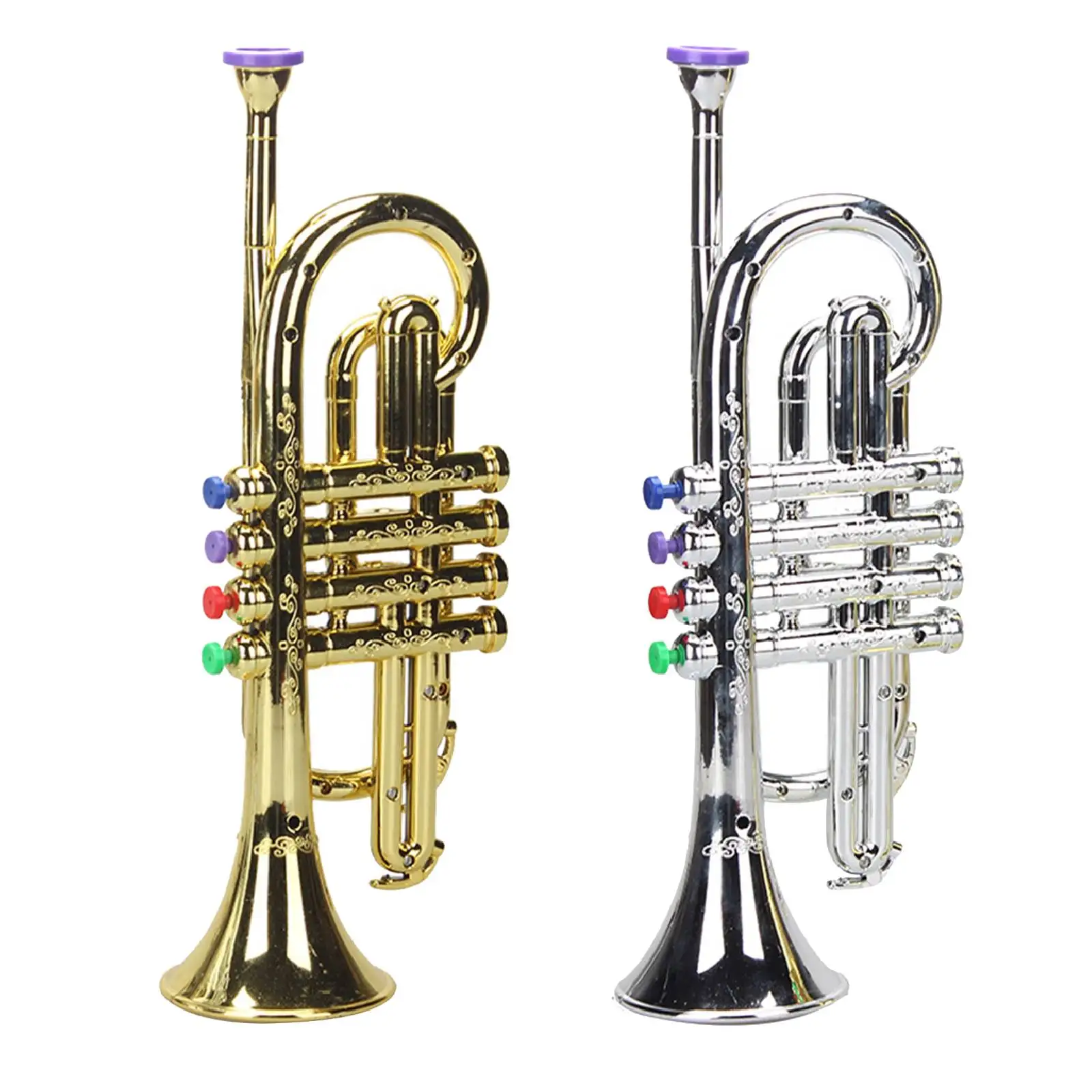 Toy Trumpet for Kids Safety Tested BPA Free Beautiful Silver Gold Finish with Color Key Wind and Brass Musical Instruments
Toy Trumpet for Kids Safety Tested BPA Free Beautiful Silver Gold Finish with Color Key Wind and Brass Musical Instruments