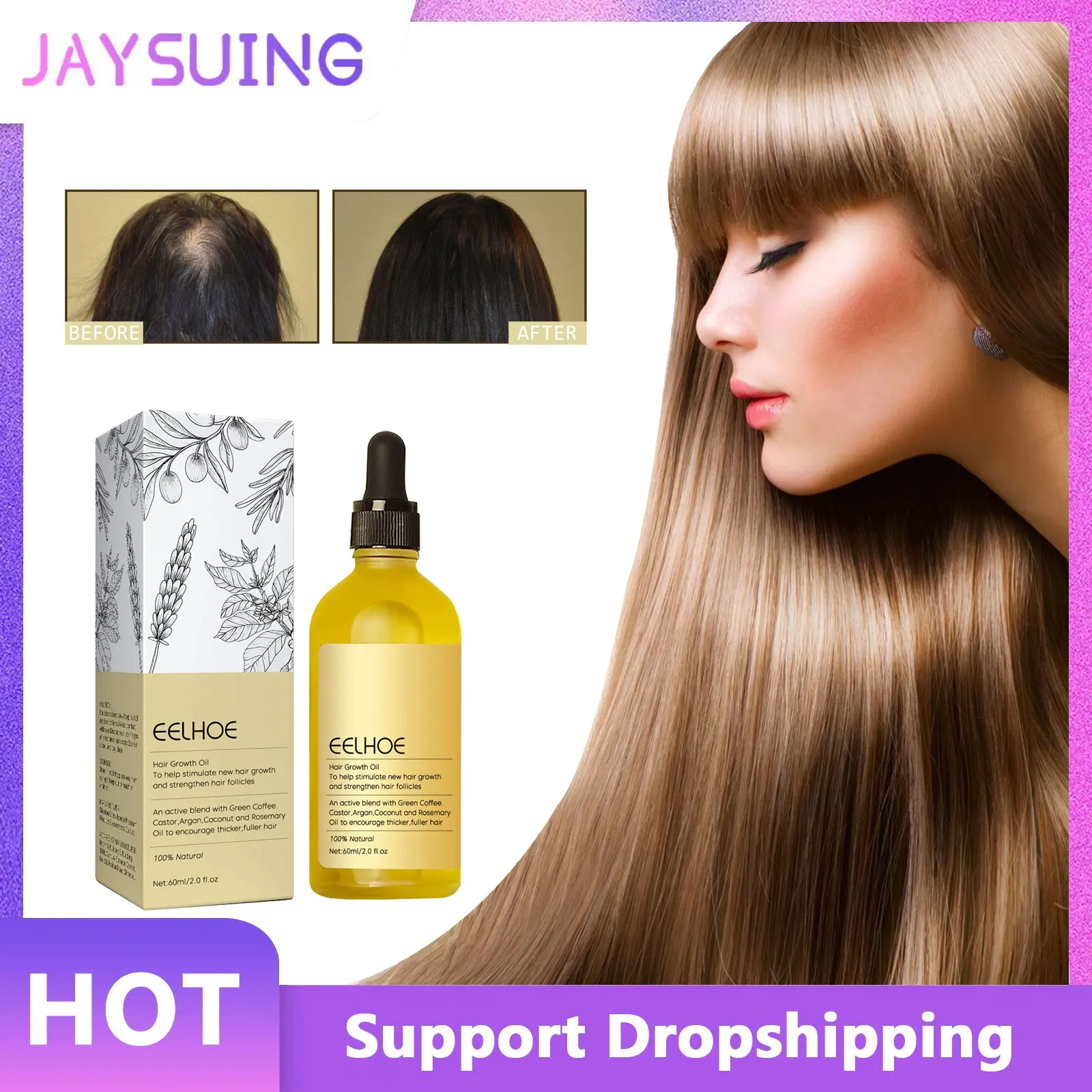 

Hair Growing Essential Oil Prevent Baldness Dry Damaged Treatment Fast Growth Scalp Repairing Smoothing Anti Hair Loss Serum Oil