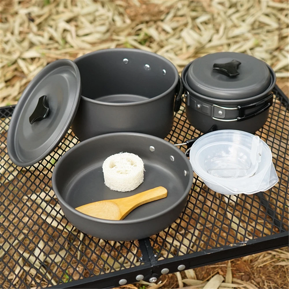 11PCS/Set Camping Cookware 3~4 Persons BBQ Kitchen Tableware Travel Non-stick Ultralight Utensils Pot Portable Pans for Travel
11PCS/Set Camping Cookware 3~4 Persons BBQ Kitchen Tableware Travel Non-stick Ultralight Utensils Pot Portable Pans for Travel