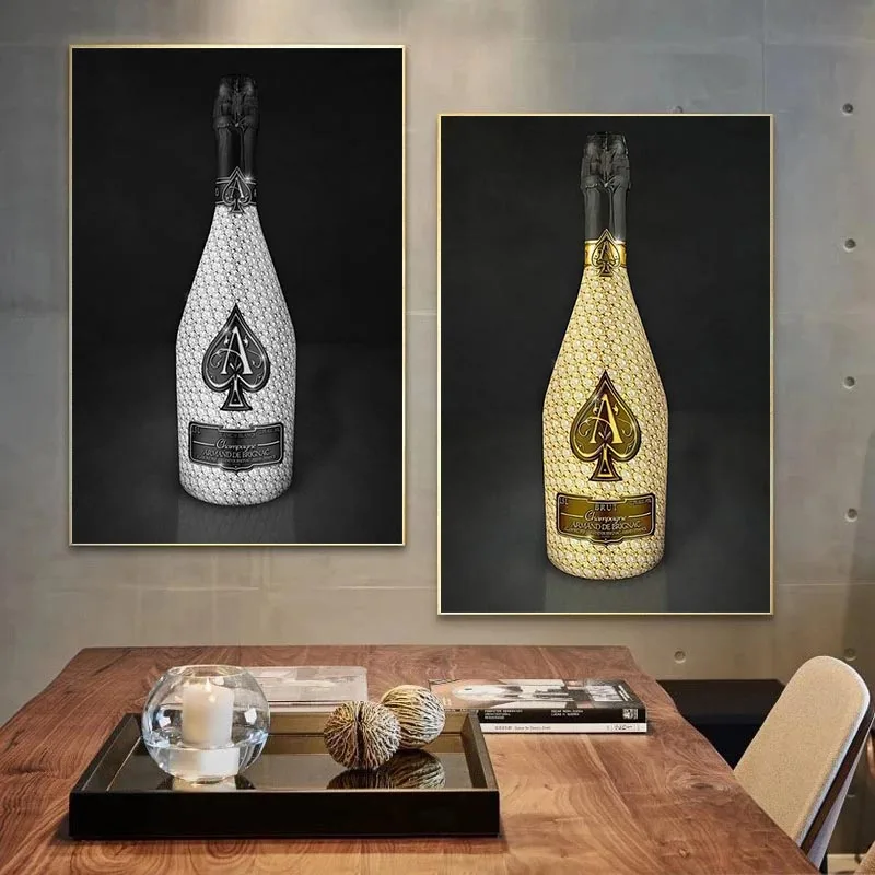 Ace Bottle Silver and Rose Canvas Painting Champagne Bottle Art Posters Wall Art Pictrues for Bar Upscale Restaurant Home Decor
Ace Bottle Silver and Rose Canvas Painting Champagne Bottle Art Posters Wall Art Pictrues for Bar Upscale Restaurant Home Decor