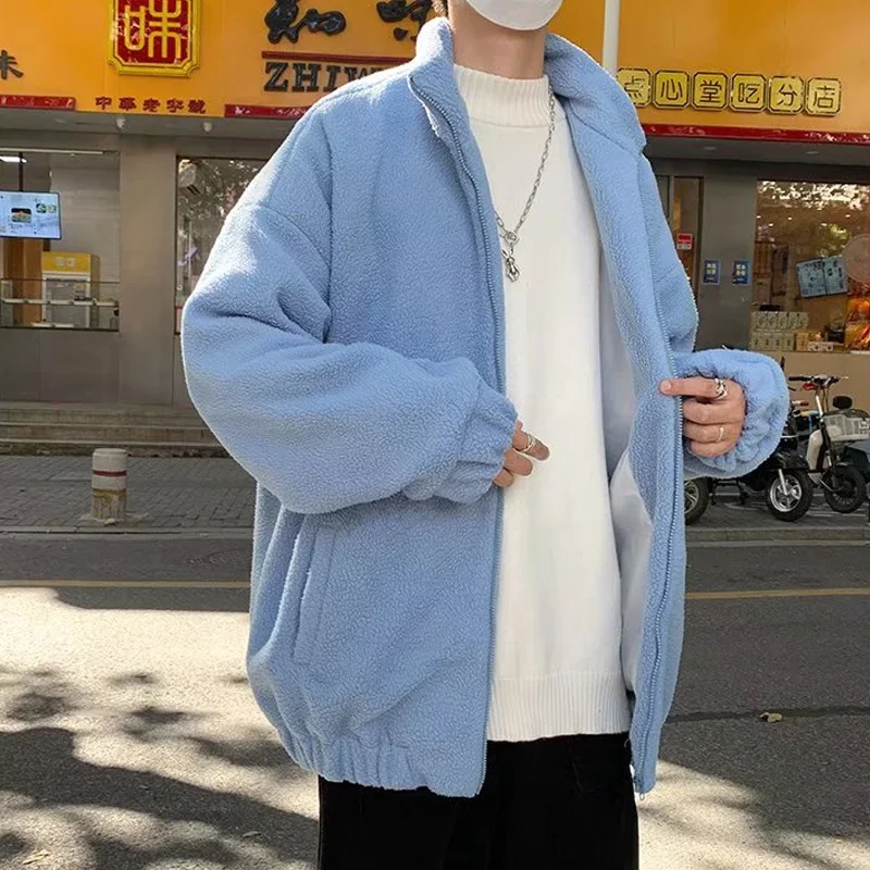 Winter Lambswool Stand Collar Jackets Men Loose Student Handsome Zipper Jacket Coats Warm Couple Trend Outwear New Clothing Male
Winter Lambswool Stand Collar Jackets Men Loose Student Handsome Zipper Jacket Coats Warm Couple Trend Outwear New Clothing Male