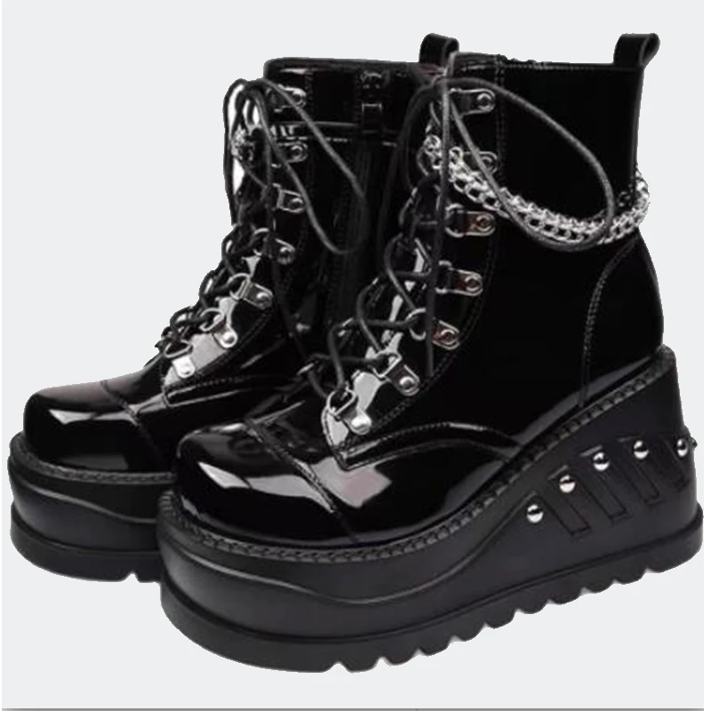 Autumn Wedges Women Chain Punk Lolita Mary Janes Shoes 2022 New Fashion Flats Platform Black Casual Shoes Zip Vulcanize Shoes
Autumn Wedges Women Chain Punk Lolita Mary Janes Shoes 2022 New Fashion Flats Platform Black Casual Shoes Zip Vulcanize Shoes