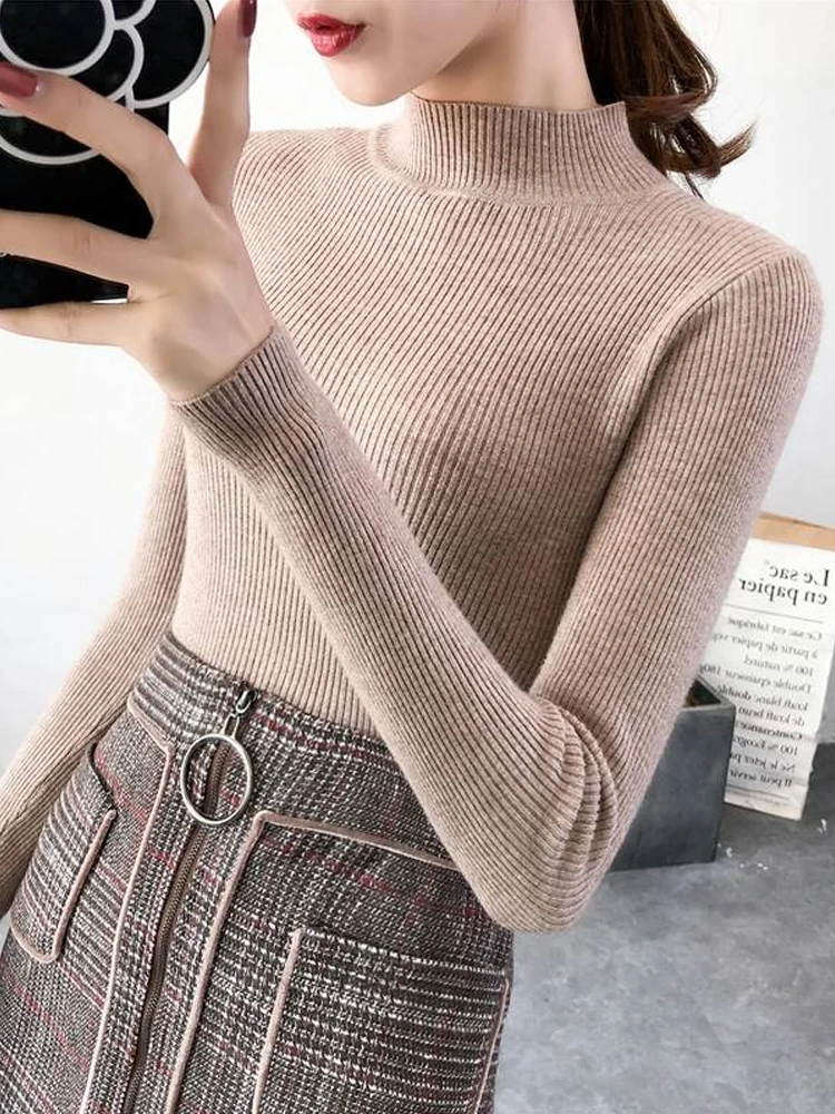 2022 New Winter Clothes Women Pullovers Sweaters Knitted Elasticity Casual Jumper Fashion Slim Turtleneck Warm Female Sweaters 
2022 New Winter Clothes Women Pullovers Sweaters Knitted Elasticity Casual Jumper Fashion Slim Turtleneck Warm Female Sweaters